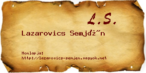 Lazarovics Semjén névjegykártya